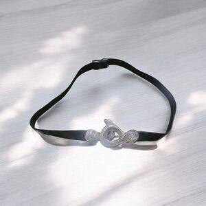 Silver and black leather belt